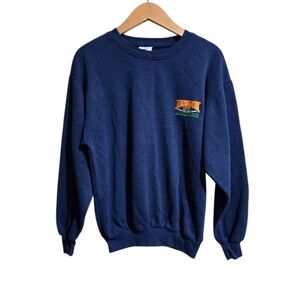 Vintage Reebok Made In Canada  Blue Crewneck Sweater.  Women's Size Small